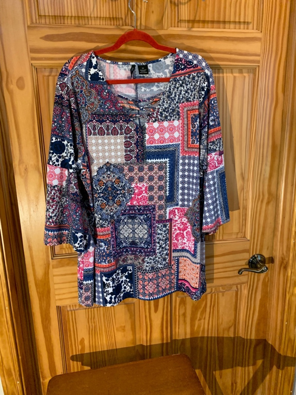 new directions Patchwork Tunic in Navy and Pink